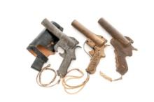 Lot of Three (3) U.S. WWII Single Shot Break-Open Flare Pistols