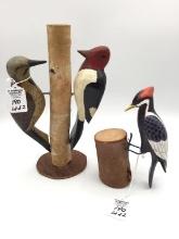 Lot of 2 Un-known Carved Birds/Wood Peckers