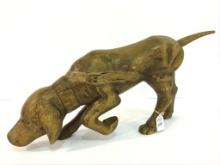 Lg. Wood Carved Dog (Approx. 10 1/2 Inches Tall X