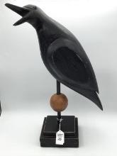 Lg. Unknown Crow Decoy on Stand