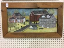Framed Painted on Canvas Amish Farm