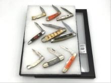 Lot of 9 Various Folding Knives Including