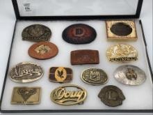 Collection of 13 Various Belt Buckles Including