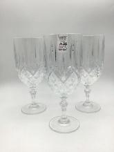 Lot of 3 Lg. 8 1/4 Inch Waterford Crystal Goblets