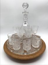 Glass Decanter Set w/ Under Tray on Revolving