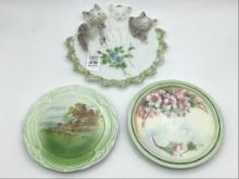 Lot of 3 Glass Paperweights Including Rabbit,