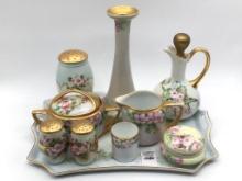 Lg. Set of Similar Pattern Floral Painted Pieces