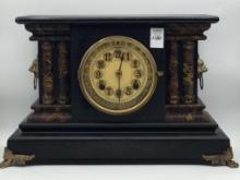 Antique Keywind New Haven Mantle Clock