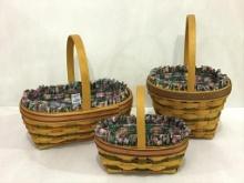 Lot of 3 Longaberger Easter Baskets