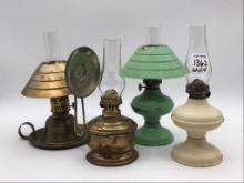 Lot of 4 Miniature Metal Kerosene Lamps