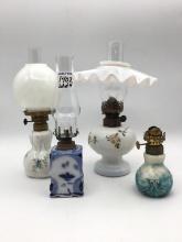 Lot of 4 Various Sm. Miniature Lamps-Most
