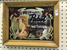 Framed Adv. Mirror Pabst Blue Ribbon