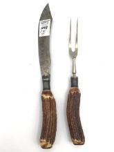 Lot of 2 Winchester Bone Handle Carving Set