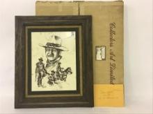 Collector's Art Limited Framed John Wayne Etched