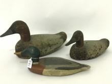 Lot of 3 Duck Decoys Including 2-Cork & Unknown