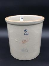 2 Gal Stoneware Crock Front Marked Redwing