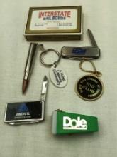 MISCELLANEOUS ADVERTISING ITEMS, INTERSTATE BAIL BONDS DECK OF CARDS SMALL POCKET KNIVES AND