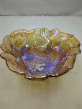 CARNIVAL GLASS SMALL CANDY DISH 7"