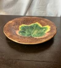 Majolica Grape Leaf Plate