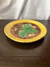 Majolica Cherry Leaves and Blossoms Plate