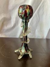 Welz Bud Vase with Clear Glass Frills