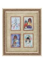 Signed DeGrazia Painting Miniatures Framed