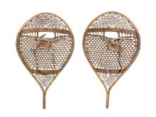 Bear Paw Style 33x20 Wood & Rawhide Snowshoes