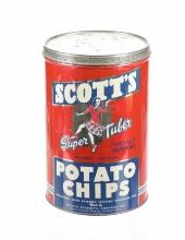 Scotts Potato Chip Tin Container 1950-60s
