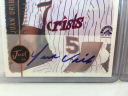 Lot of 2 Pcs Collector Just Minors Baseball Sport Trading Card Autographed by Juan Uriba Sport Card