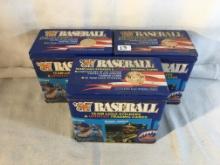 Lot of 3 Tin-Boxes 1987 Fleer Baseball Team Logo Stickers & Updated Trading Sport Cards Loose in Box