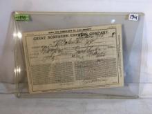 Collector Antique 1898 "Great Northern Express Co. Money Orders" - See Pictures