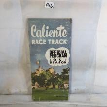 Collector Vintage Official Program 1951 Season Caliente Race Track - See Pictures