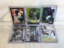 Lot of 6 Pcs Collector Moden MLB Baseball Sport Trading Assorted Cards and Players - See Photos