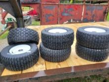 16x6.50-8 WAGON WHEELS AND TIRES (6)