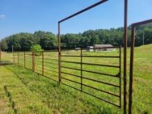 NEW HEAVY DUTY FREE STANDING CORRAL PANEL W/ 10' BOW GATE (10' GATE AND 14'