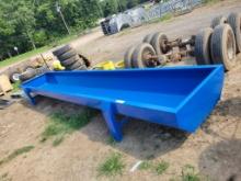 UNUSED 20' HEAVY DUTY BLUE FEED TROUGH, 10 GA METAL, 900LBS EACH, 2' TALL,