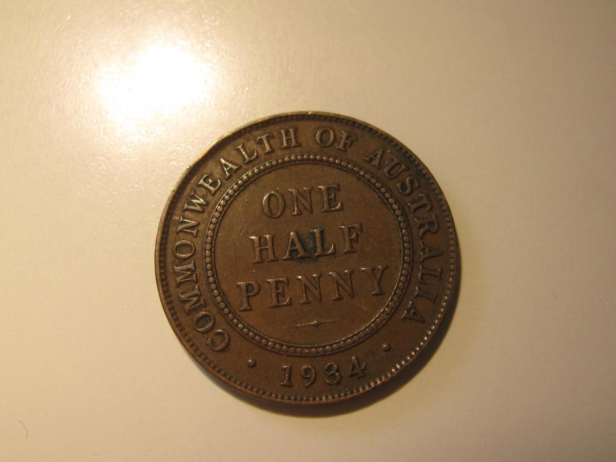 1934 Australia 1/2 Penny