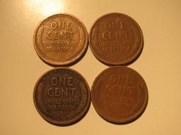 US Coins: 4x1925 Wheat pennies