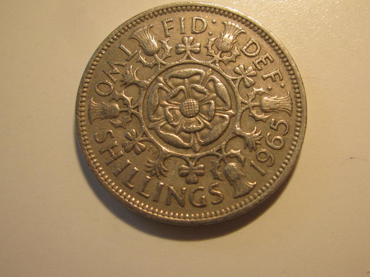 Foreign Coins: 1965 Great Britain 2 Shillings