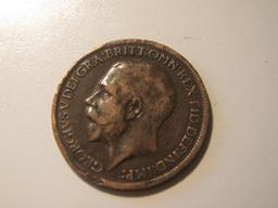 Foreign Coins: 1918 (WWI)  Great Britain Farthing
