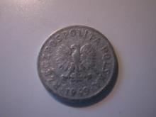 Foreign Coins: 1949 Poland 50 Groszy