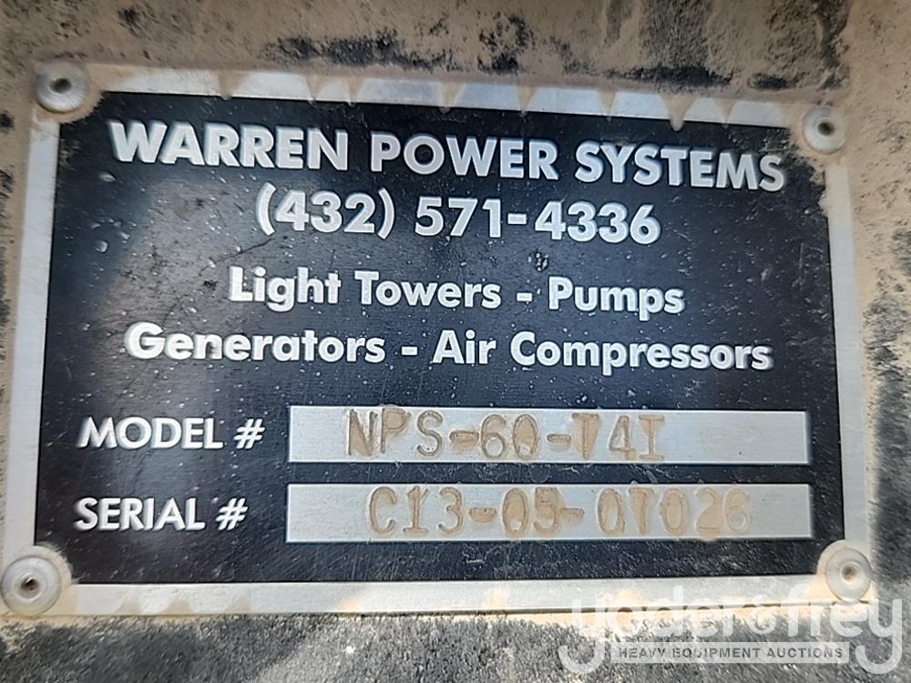 2013 Warren Power CAT NPS-60-T4I Generator, Perkins Tier 4 Engine, Running Condition, 120/240/480, T