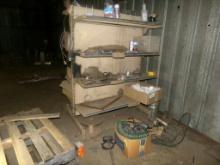 LOT WITH TRAILER GLAD HANDS, WIRING AND MISC.,  **SHELF IS WELDED TO WALL-D