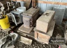 WOOD STOVE & 2 TOOL BOXES