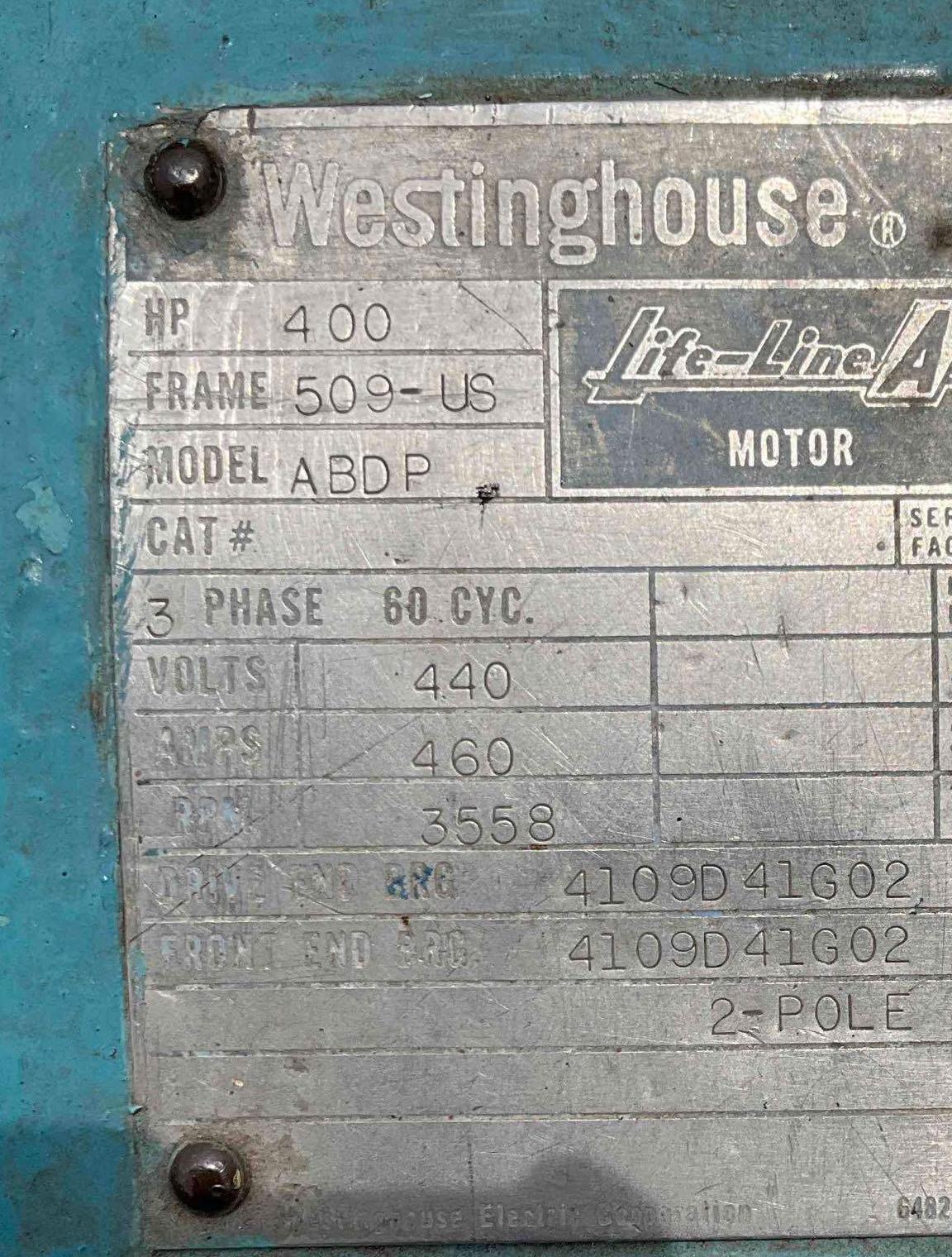 WESTINGHOUSE LIFE-LINE A MOTOR MODEL ABDP, 3 PH, 60 CYC, 440 V, 460 A, 3558 RPM, 400