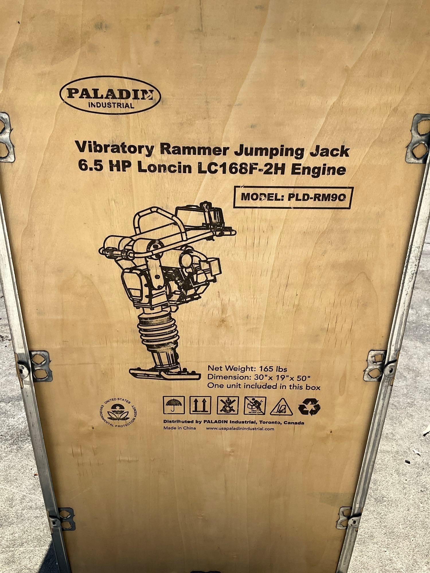 UNUSED PALADIN INDUSTRIAL RAMMER JUMPING JACK MODEL PLD-RM90, GAS POWERED