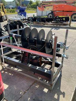 UNUSED AUGER ATTACHMENT FOR UNIVERSAL SKID STEER, APPROX 18" & 12 "BITS...