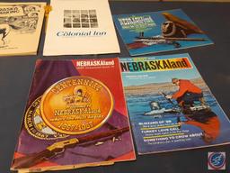 Assortment of Nebraska Land Magazines, Golden Book of Indian Stamps, Nebraska in the Making