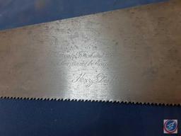 (2) Disston...Hand Saw w/Wood Handle (no other markings)