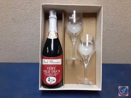 Masson Very Cold Duck Champagne w/ Two Handmade Caprice Glasses